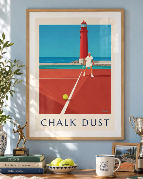 Affiches tennis : affiche de la collection encadrée dans un intérieur