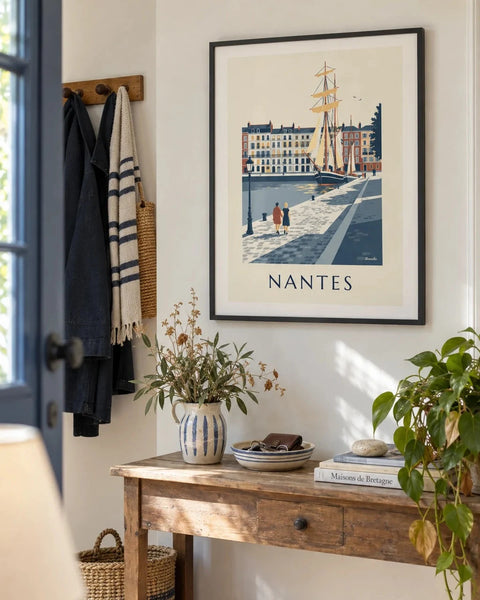 Nantes posters: collection poster framed in an interior