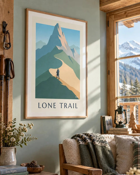 Affiches randonnée : affiche de la collection encadrée dans un intérieur