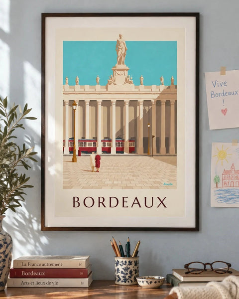 Bordeaux posters: collection poster framed in an interior