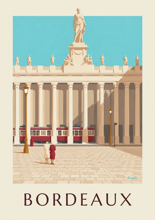 Affiche Grand Théâtre et place de la Comédie à Bordeaux : l'affiche entière