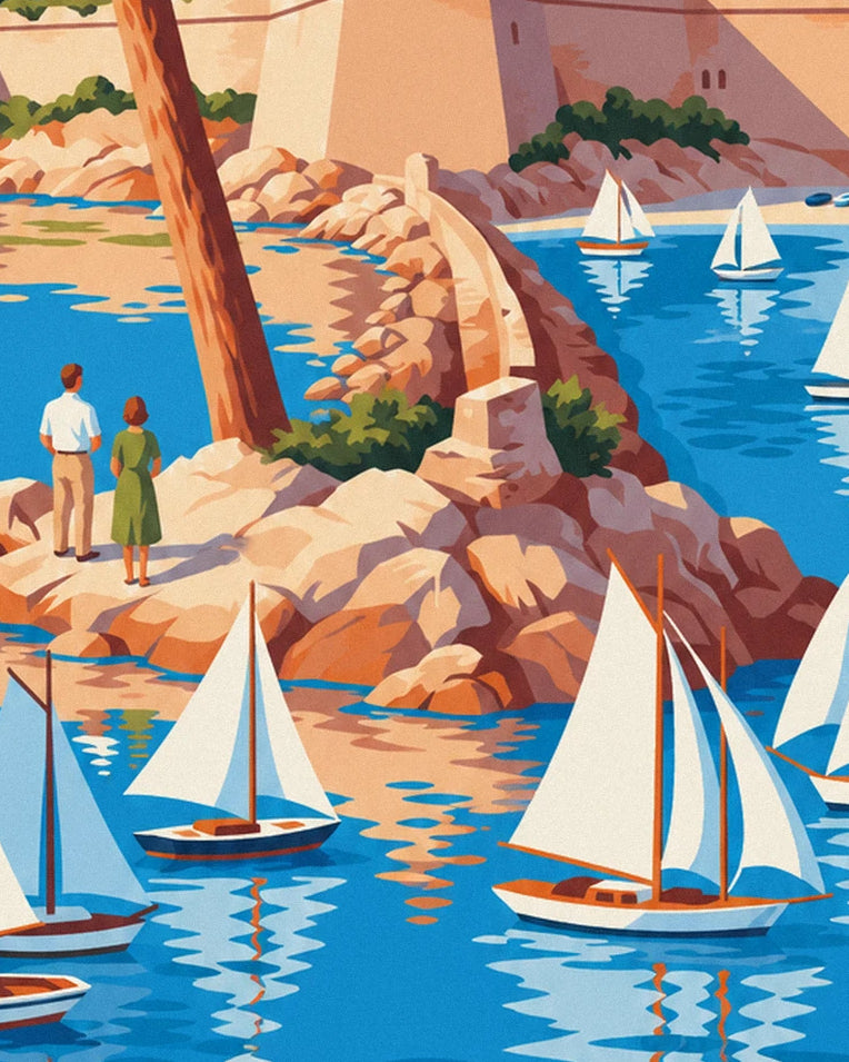 Poster Insel Sainte-Marguerite und Fort Royal vor Cannes: Detail in Nahaufnahme