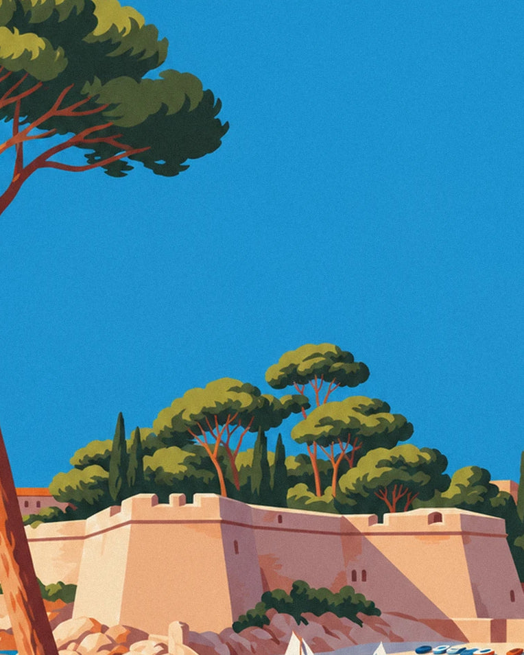 Poster Insel Sainte-Marguerite und Fort Royal vor Cannes: Detail in Nahaufnahme