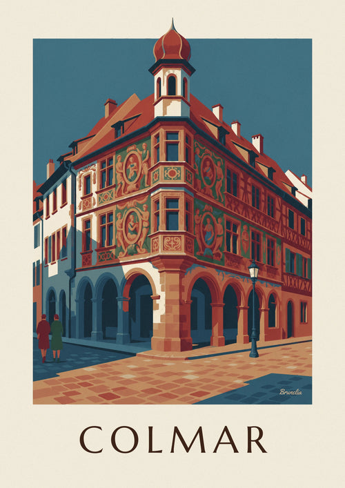 Poster Maison Pfister mit ihrer geschnitzten Holzgalerie in Colmar: das ganze Poster