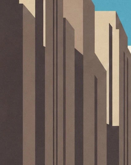 Die beigen Fassaden von Manhattan und ihre langen geometrischen Schatten