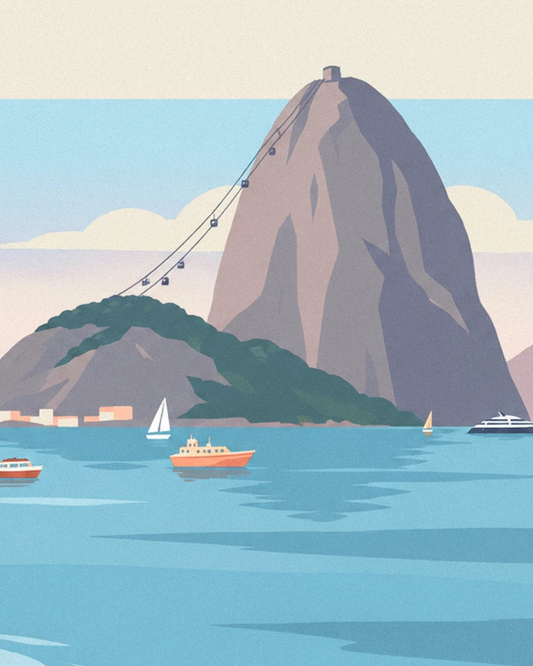 Poster Paar am Strand von Botafogo vor dem Zuckerhut in Rio: Detail in Nahaufnahme