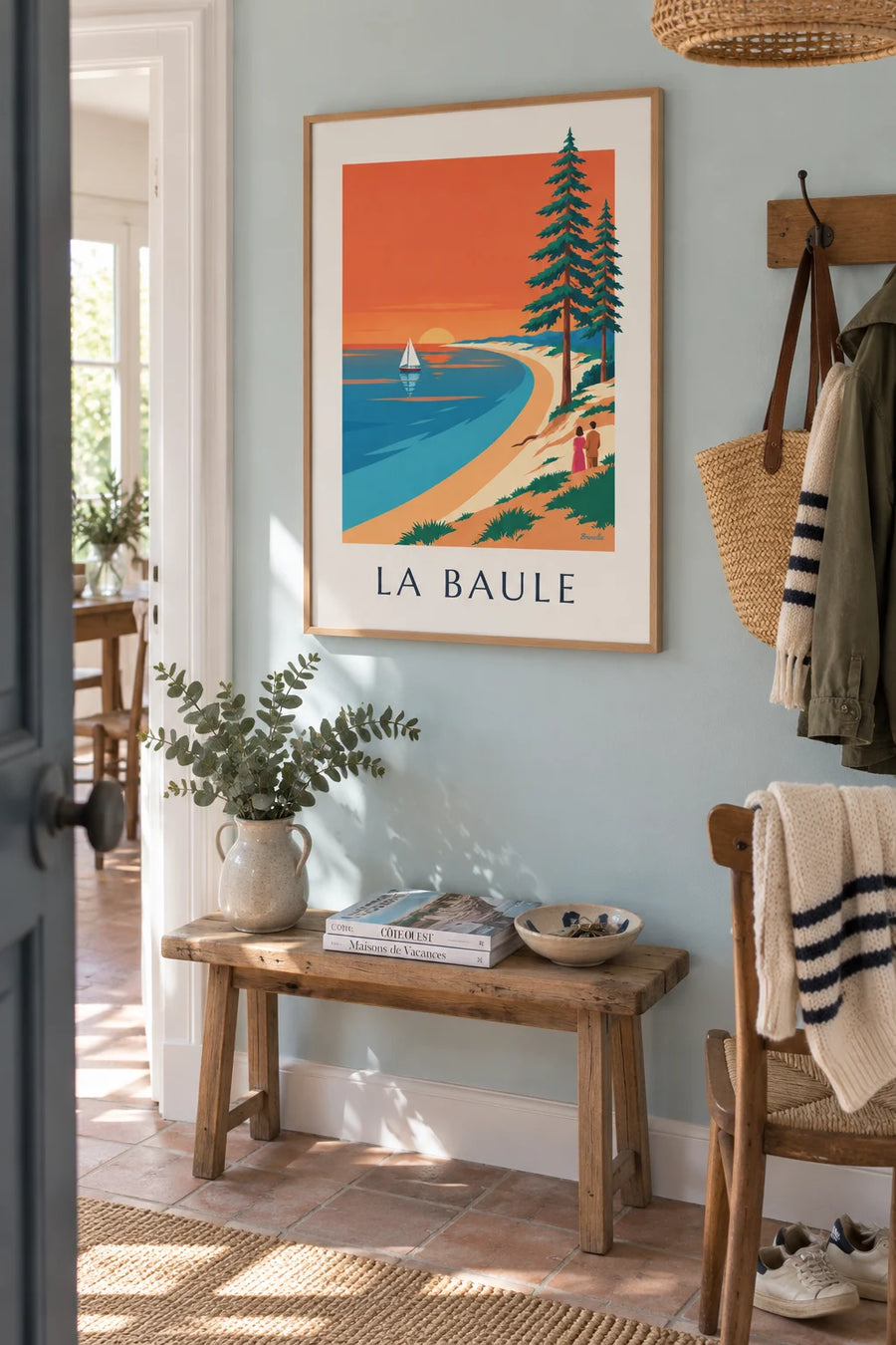 Affiche coucher de soleil sur la baie de La Baule : encadrée au mur