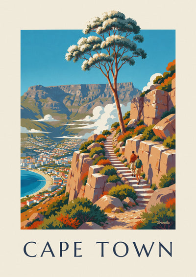 Poster Wanderung auf den Tafelberg in Kapstadt: das ganze Poster
