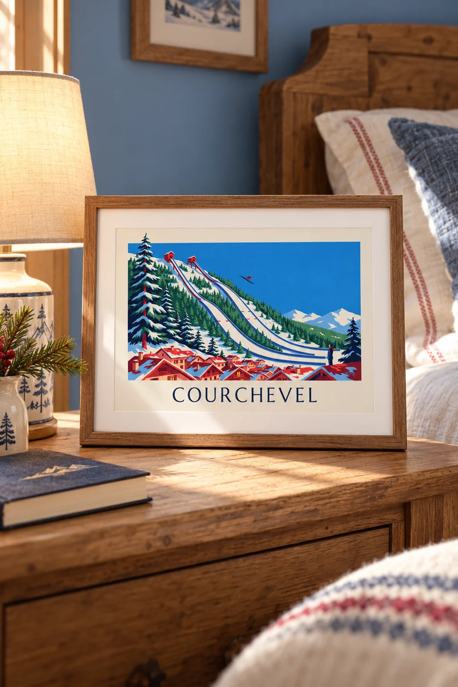 Poster Skisprungschanzen von Courchevel in Le Praz: kleines Format A4 gerahmt