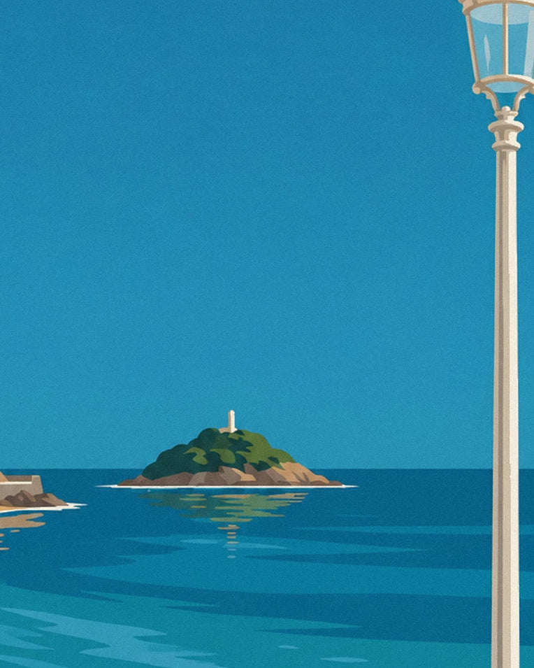 La Concha beach in San Sebastián poster: close-up detail