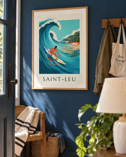 Affiches surf : affiche de la collection encadrée dans un intérieur