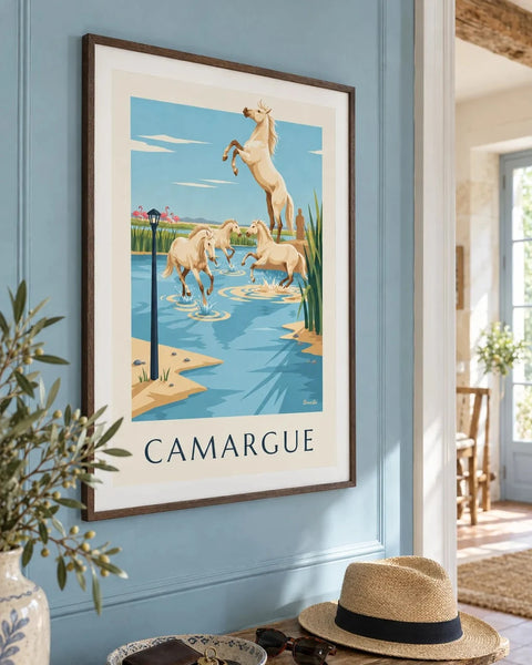 Camargue posters: collection poster framed in an interior