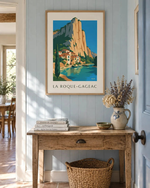 Dordogne posters: collection poster framed in an interior
