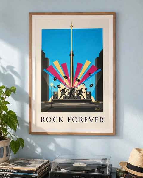 Affiches rock : affiche de la collection encadrée dans un intérieur