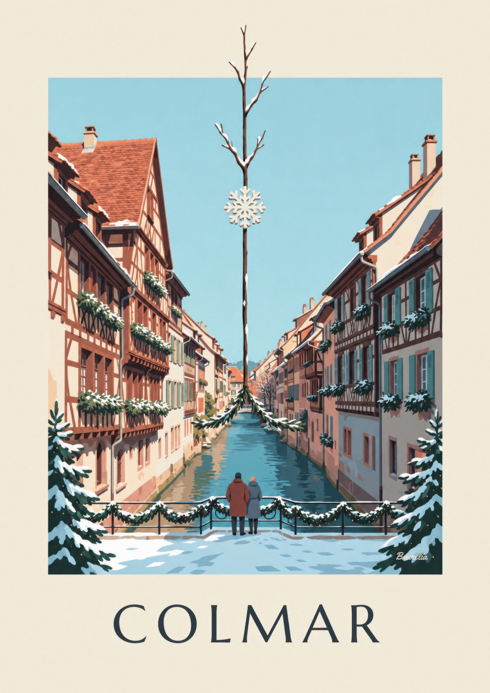 Poster Klein-Venedig in Colmar zur Weihnachtszeit: Detail in Nahaufnahme