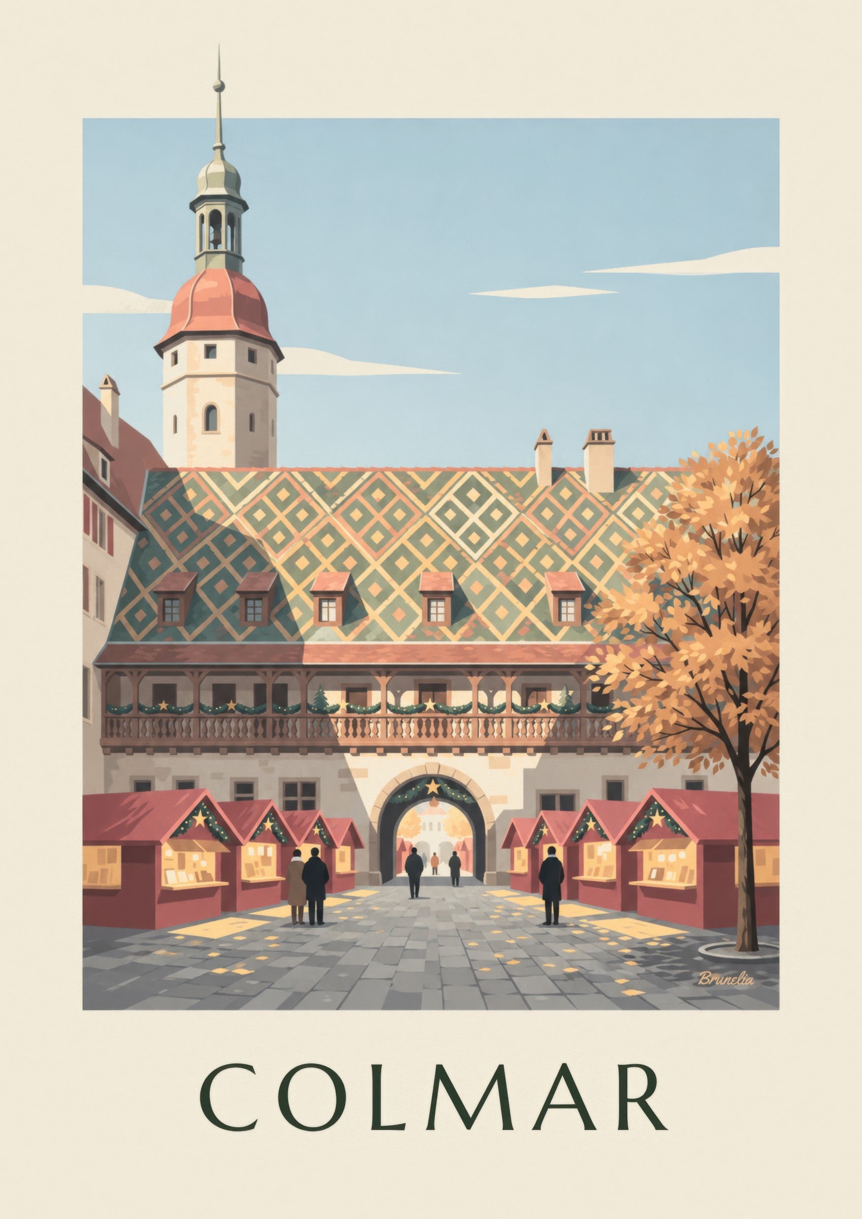 Poster Weihnachtsmarkt von Colmar am Koïfhus: Detail in Nahaufnahme
