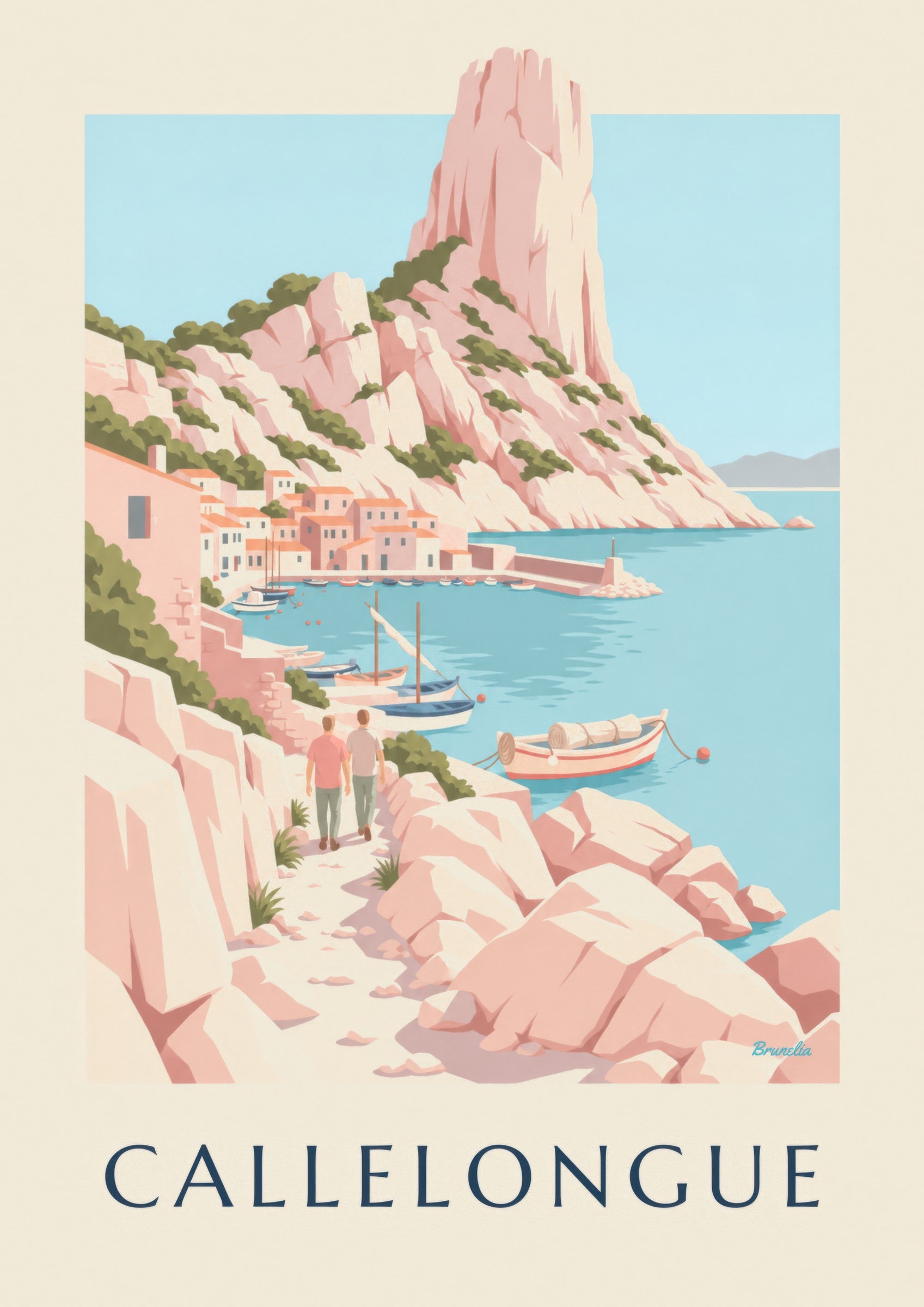 Affiche Callelongue, petit port des calanques: Detail in Nahaufnahme