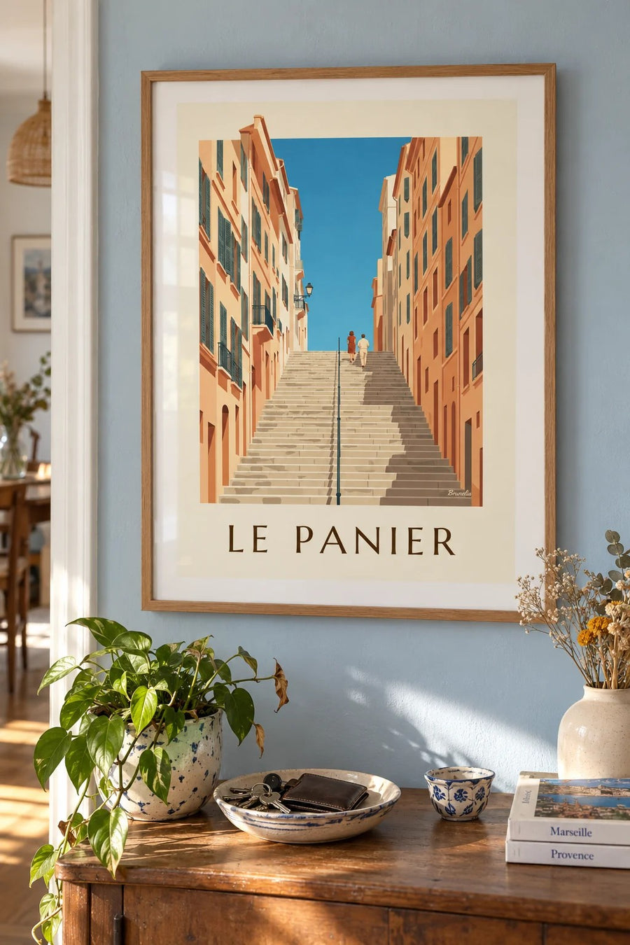 Poster der Treppen der Montée des Accoules : gerahmt an der Wand