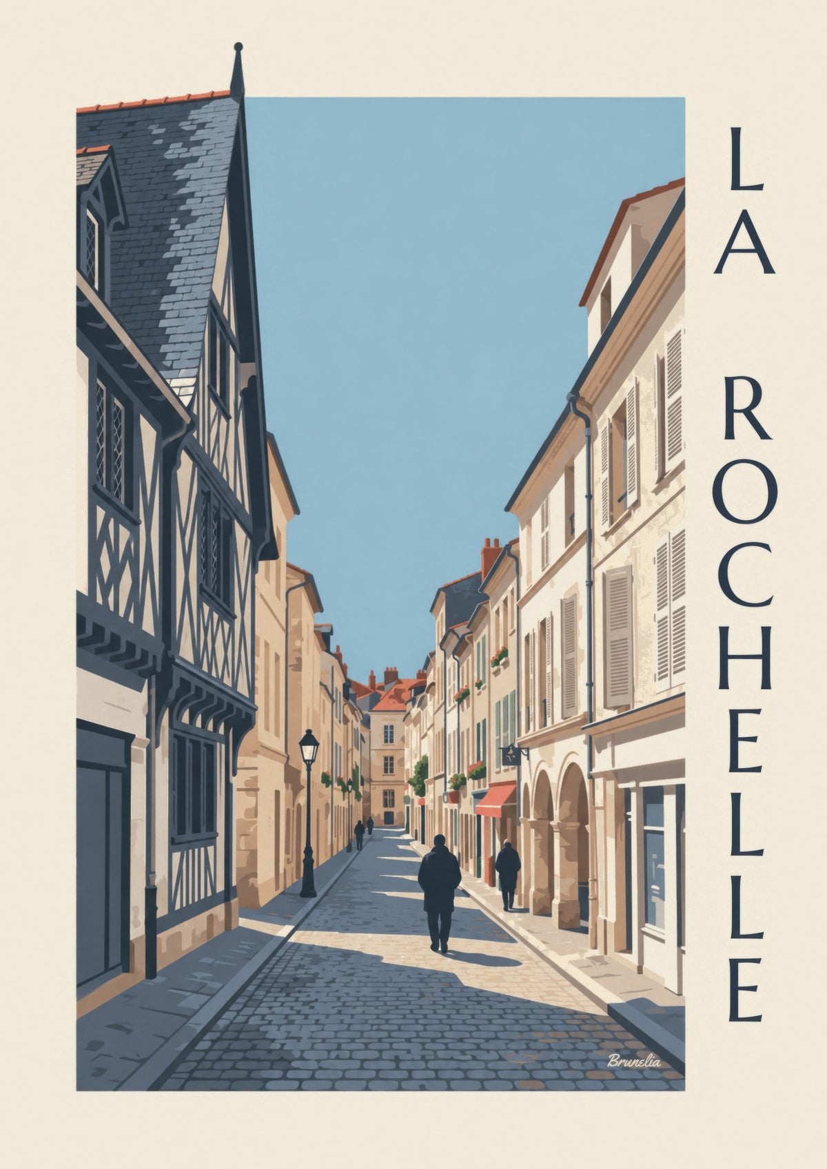 Poster eines Fachwerkhauses in La Rochelle