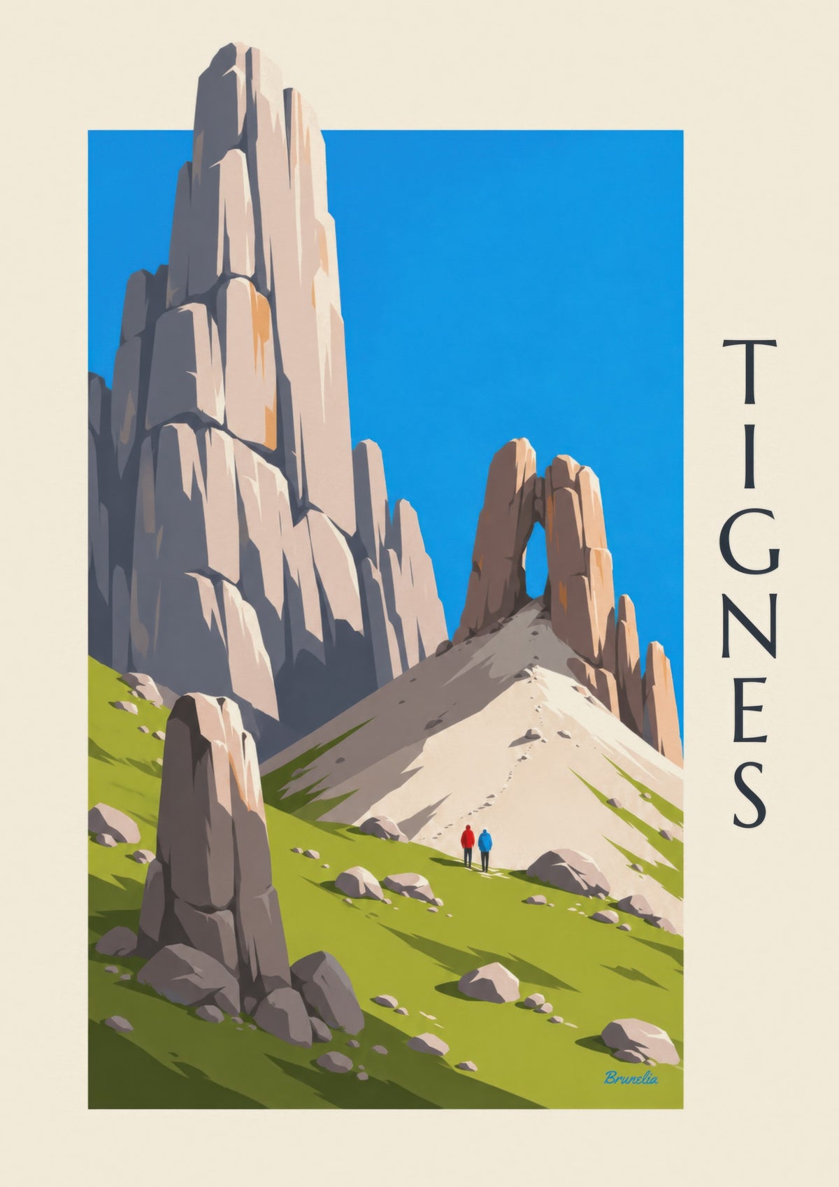 Poster Tignes, die Aiguille Percée