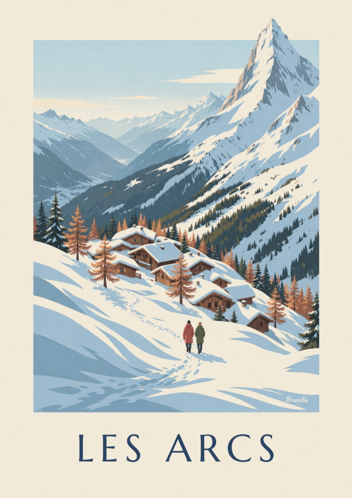 Poster Les Arcs, Panorama über die Tarentaise