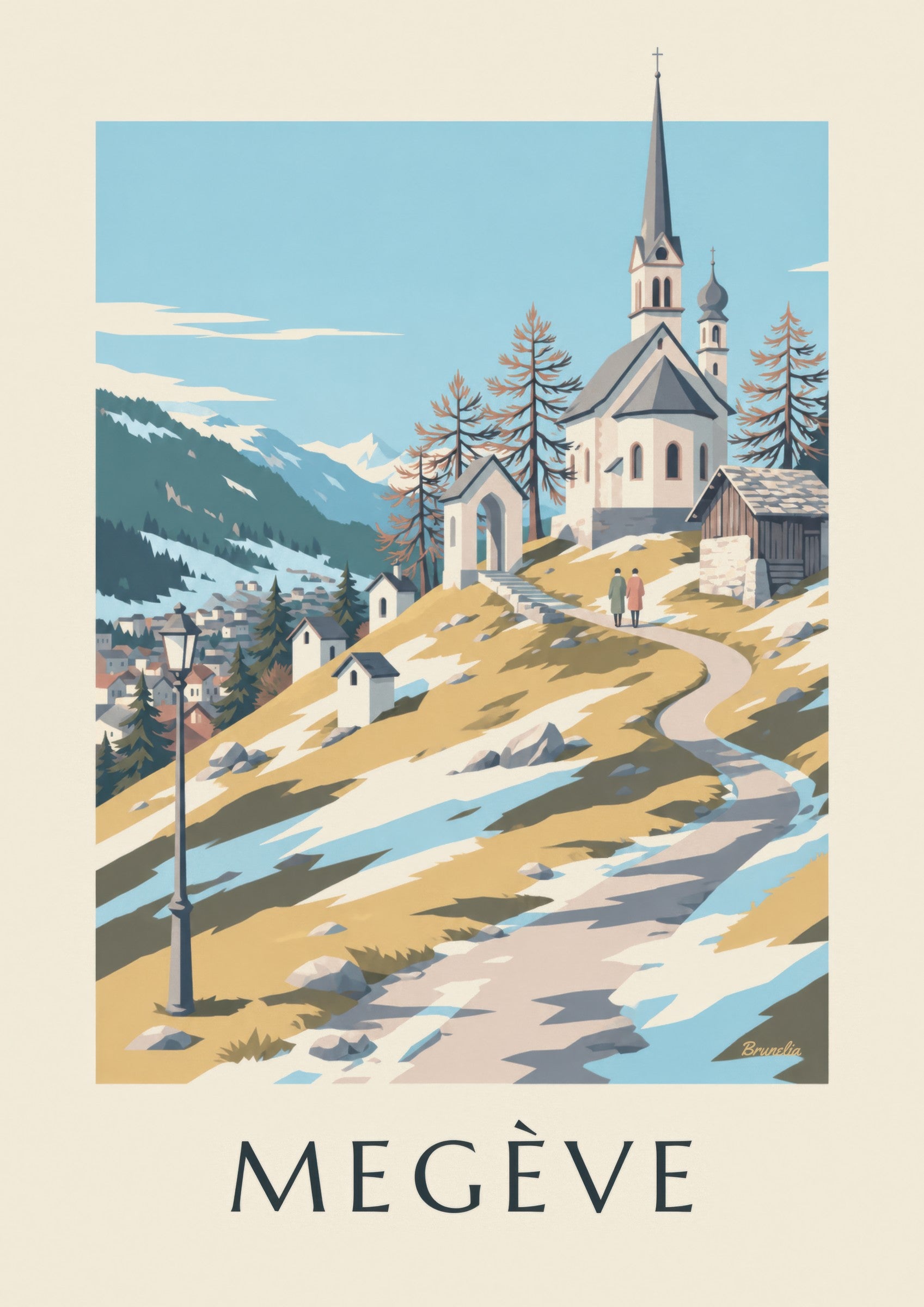 Poster Megève, Kapellen des Calvaire: Detail in Nahaufnahme