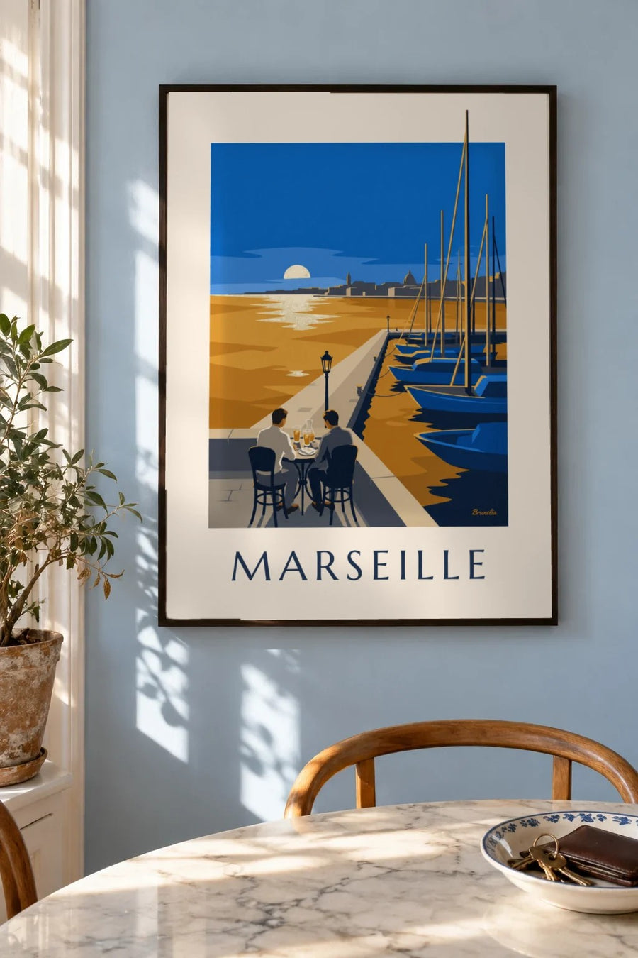 Poster mit Aperitif bei Sonnenuntergang in Marseille : gerahmt an der Wand