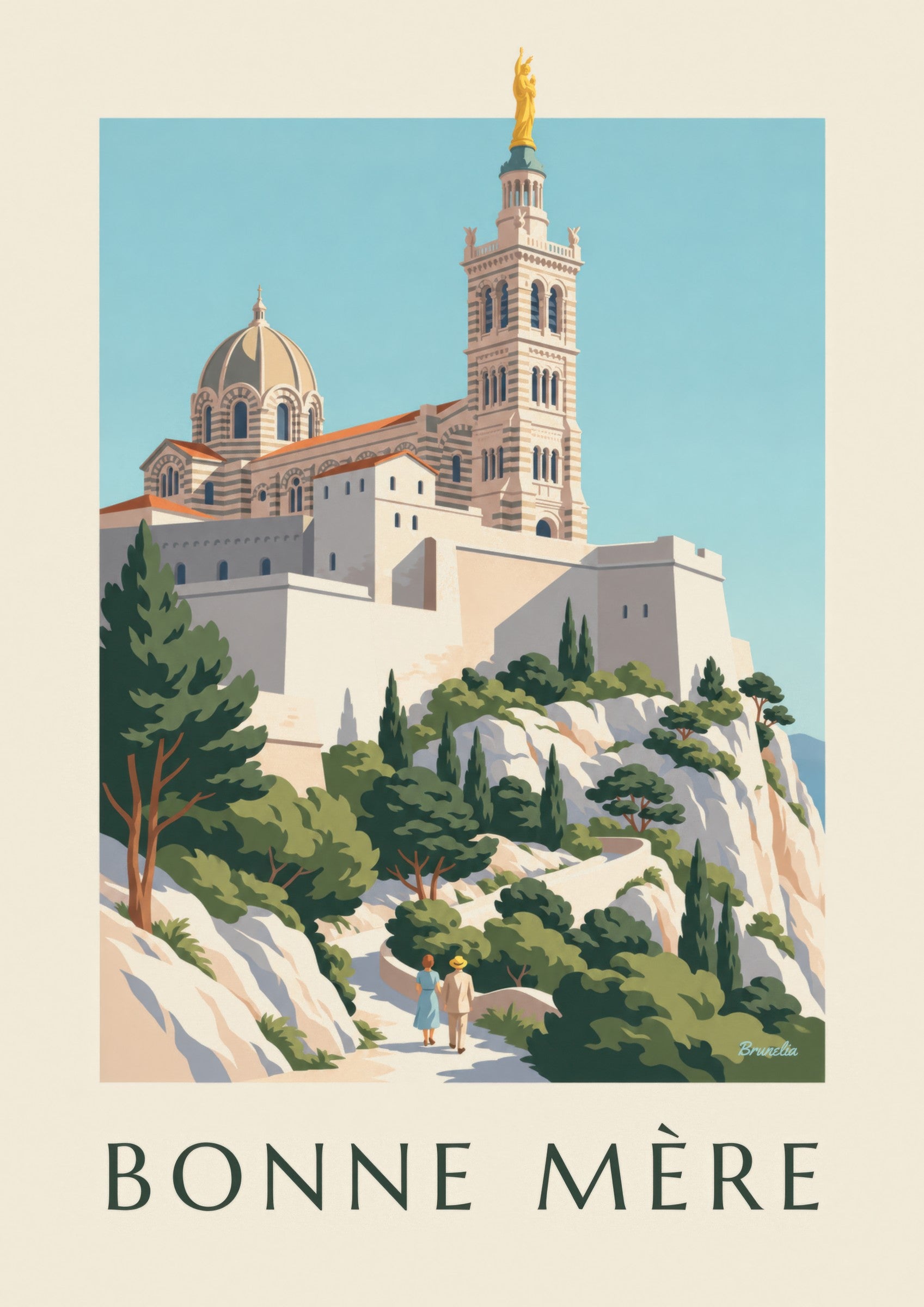 Poster der Basilika Notre-Dame-de-la-Garde: Detail in Nahaufnahme