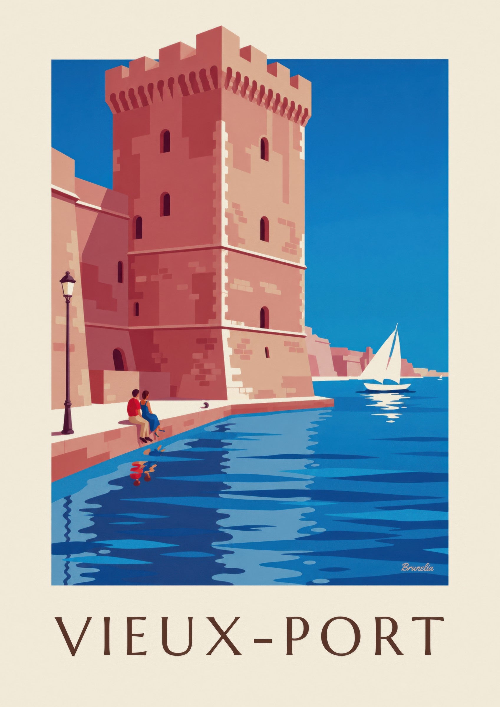 Poster des Turms von König René in Marseille: Detail in Nahaufnahme