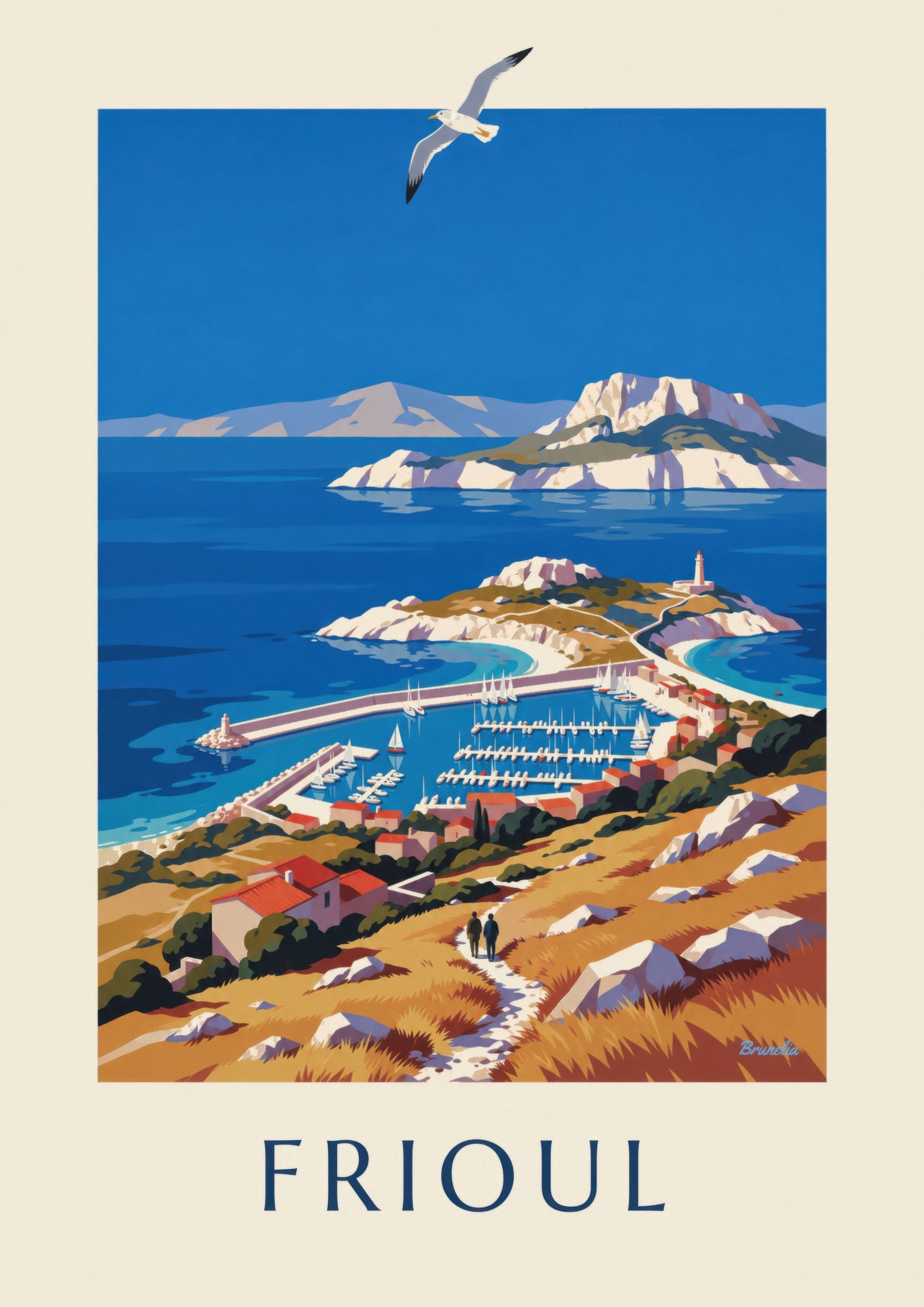 Poster Hafen der Frioul-Inseln in Marseille: Detail in Nahaufnahme