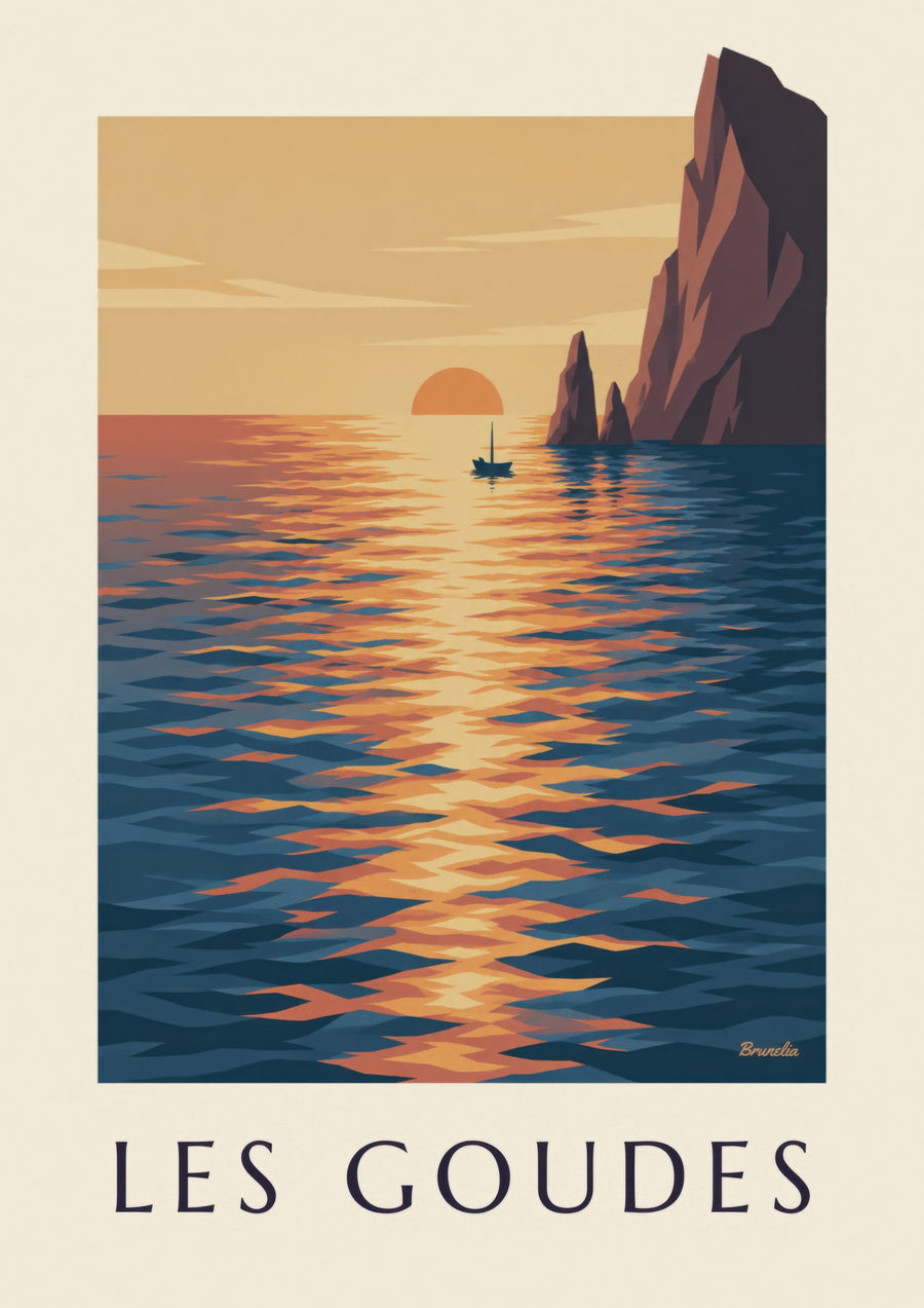 Poster Sonnenuntergang bei Les Goudes