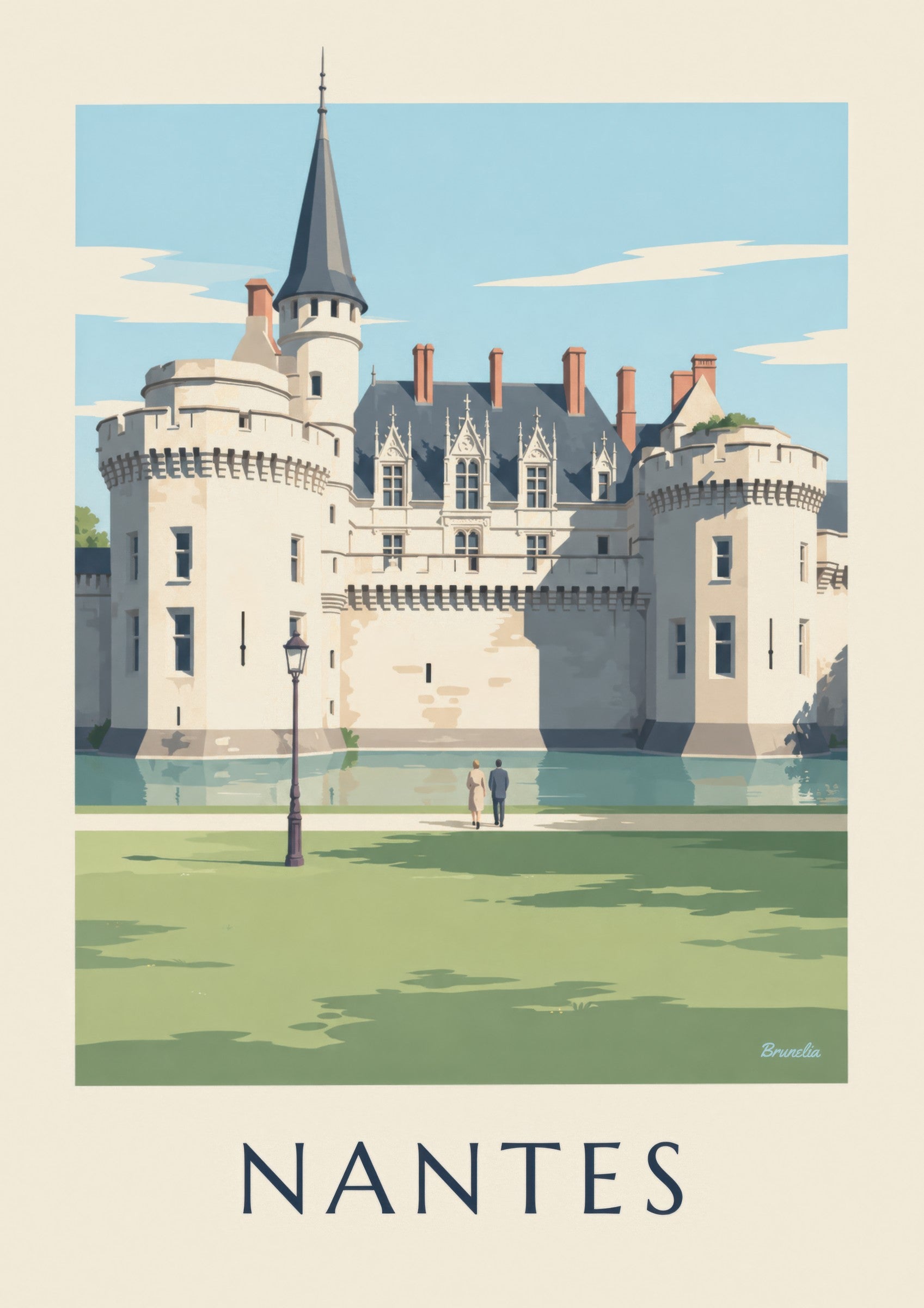 Poster Schloss der Herzöge der Bretagne in Nantes: Detail in Nahaufnahme