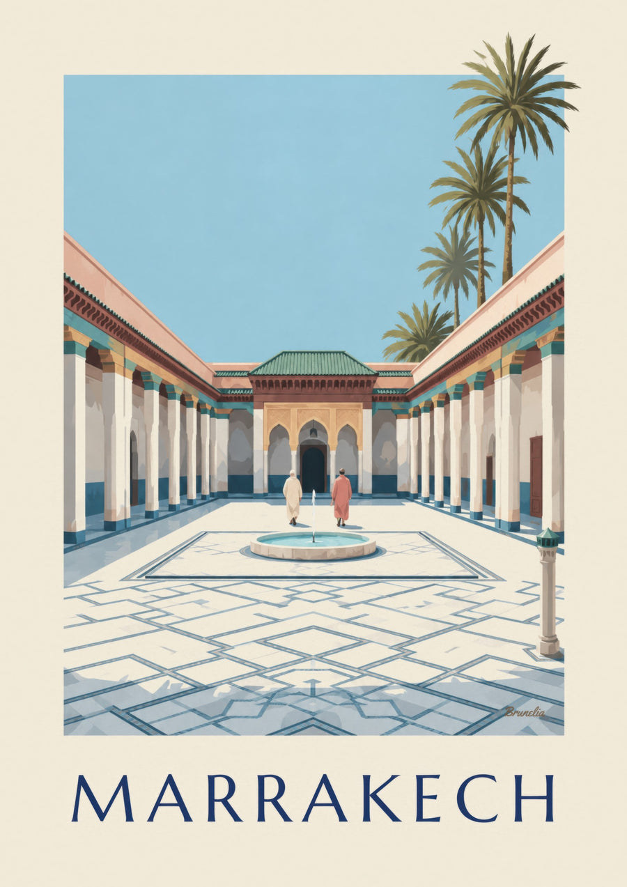 Poster Bahia-Palast in Marrakesch