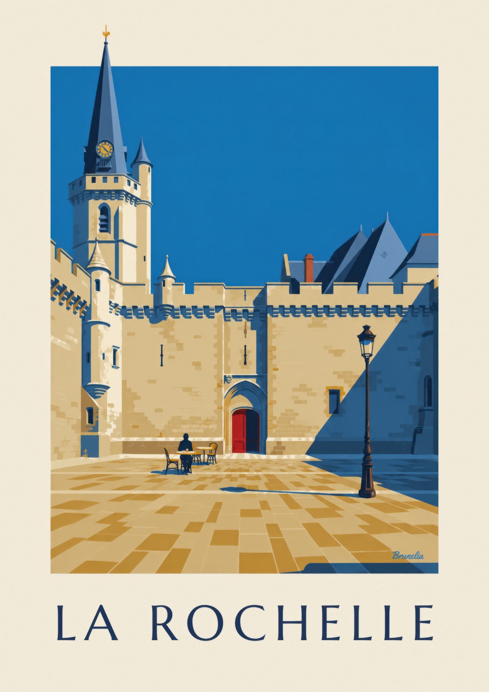 Affiche Hôtel de Ville gothique de La Rochelle: Detail in Nahaufnahme
