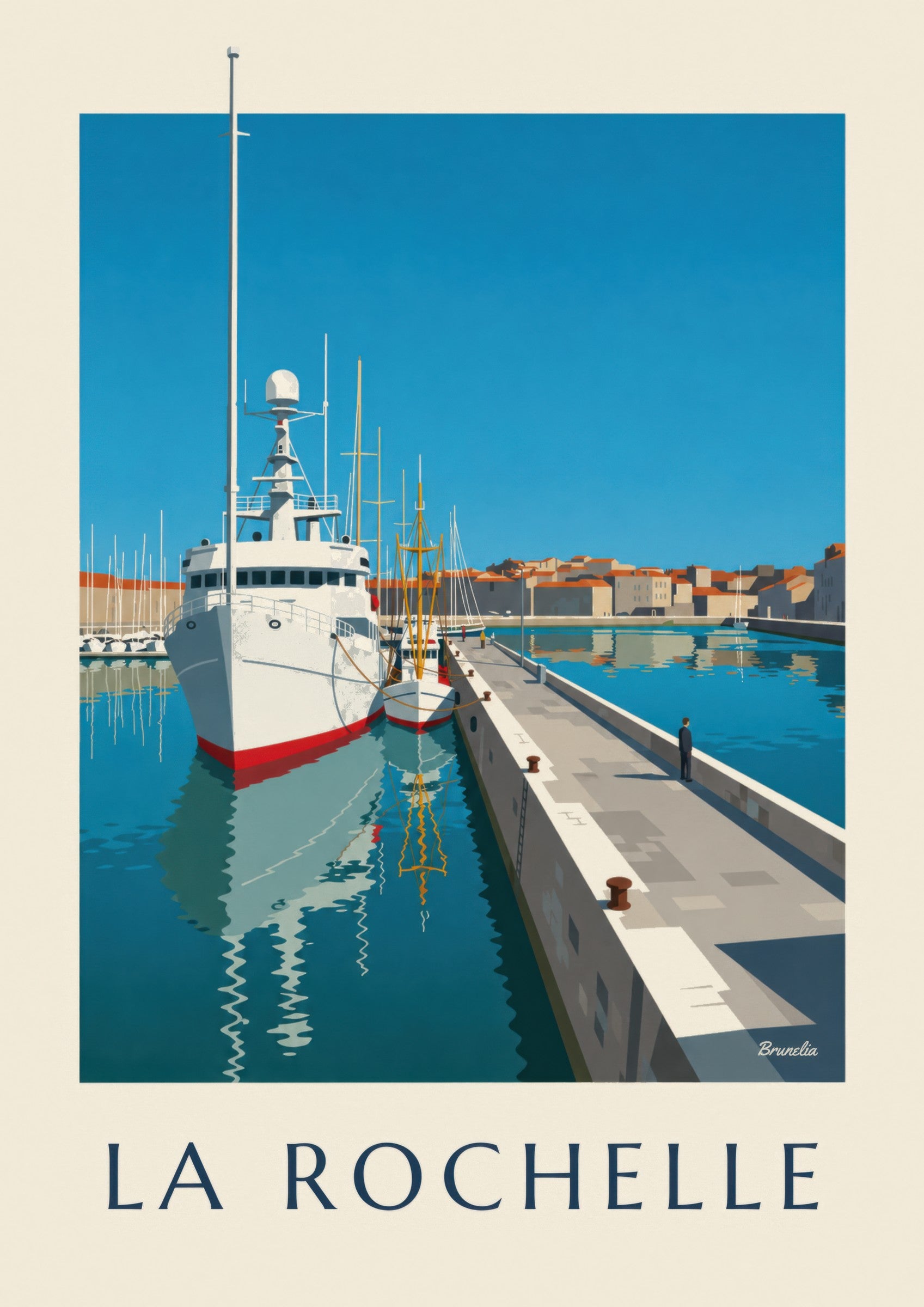 Affiche Bassin des Chalutiers à La Rochelle: Detail in Nahaufnahme