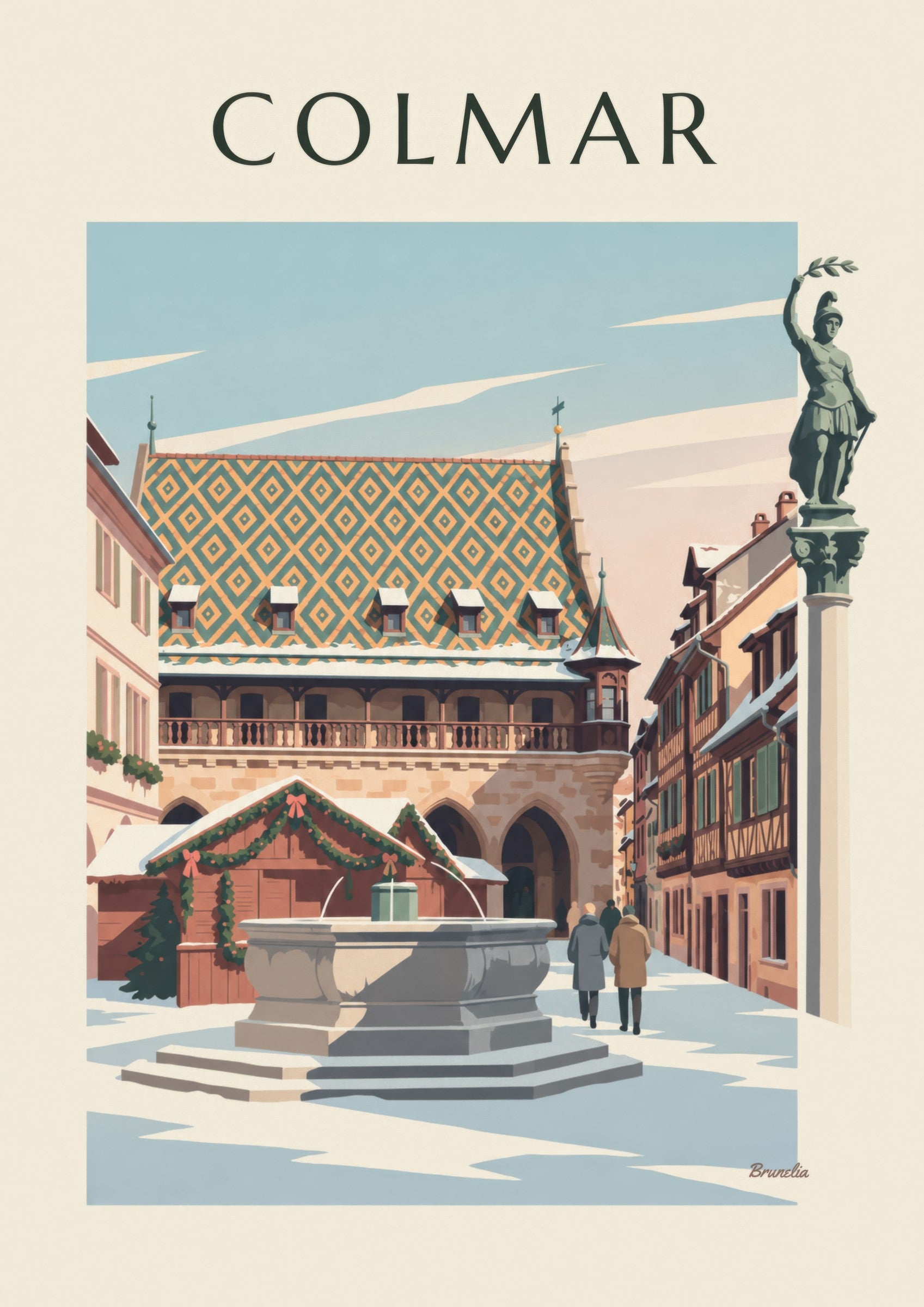 Affiche fontaine Schwendi et Koïfhus à Colmar: Detail in Nahaufnahme