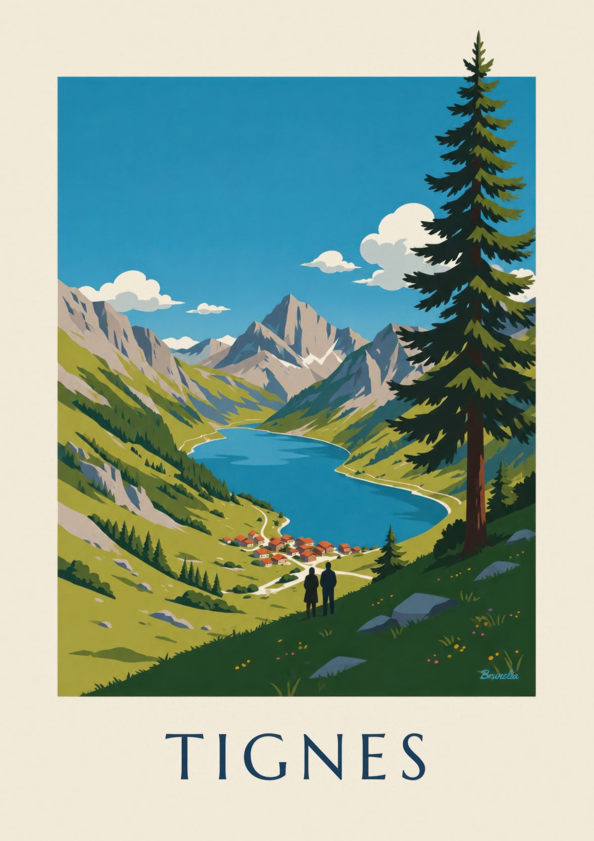 Poster Tignes, tiefblauer Chevril-See