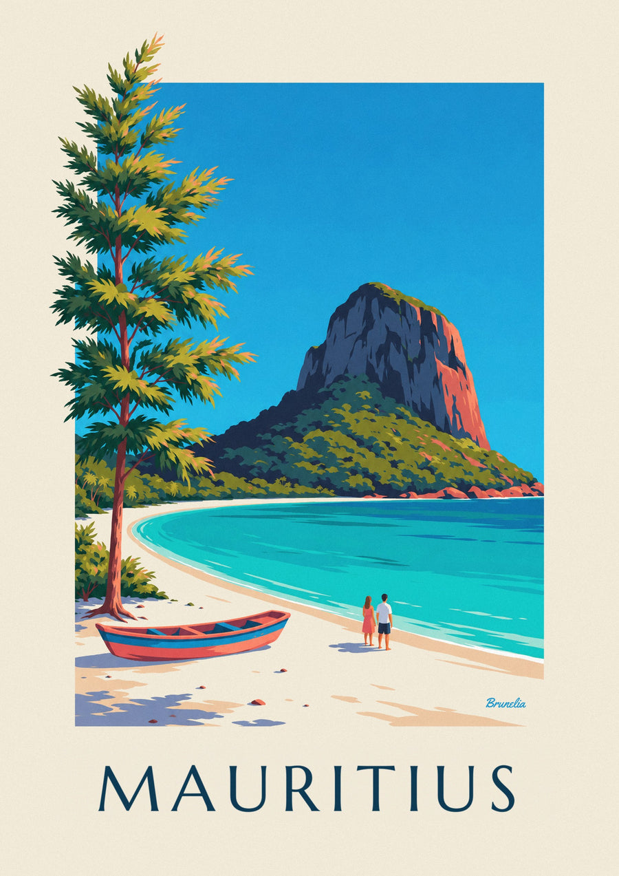 Poster Morne Brabant und Lagune auf Mauritius