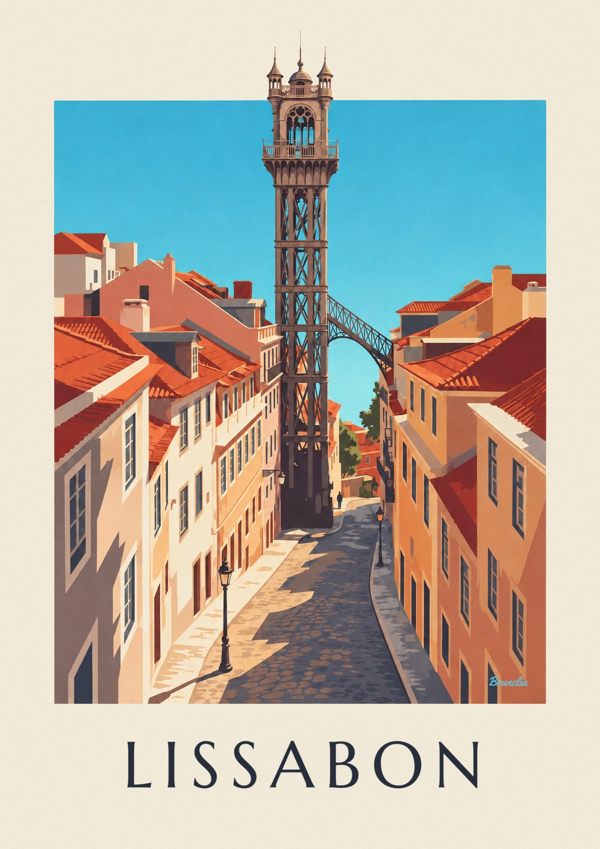 Poster Santa-Justa-Aufzug in Lissabon
