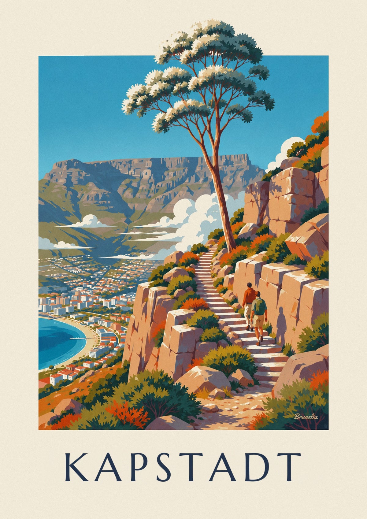Poster Wanderung auf den Tafelberg in Kapstadt