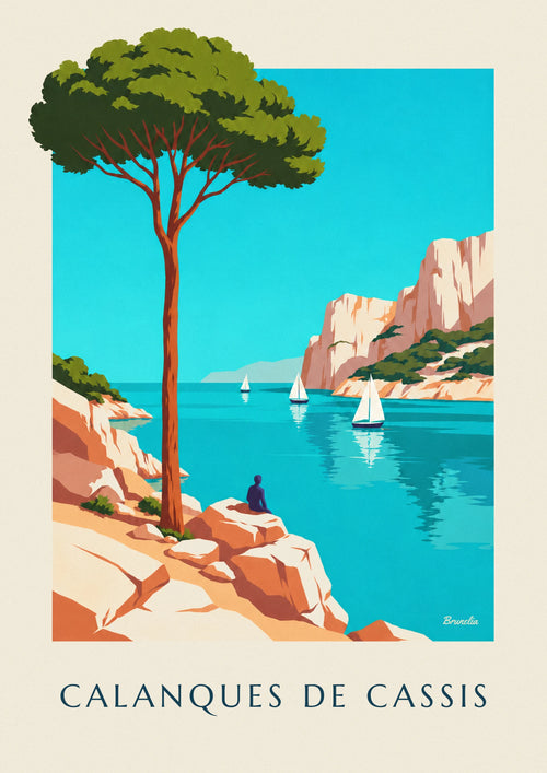 Cassis calanques and turquoise water poster: the full poster