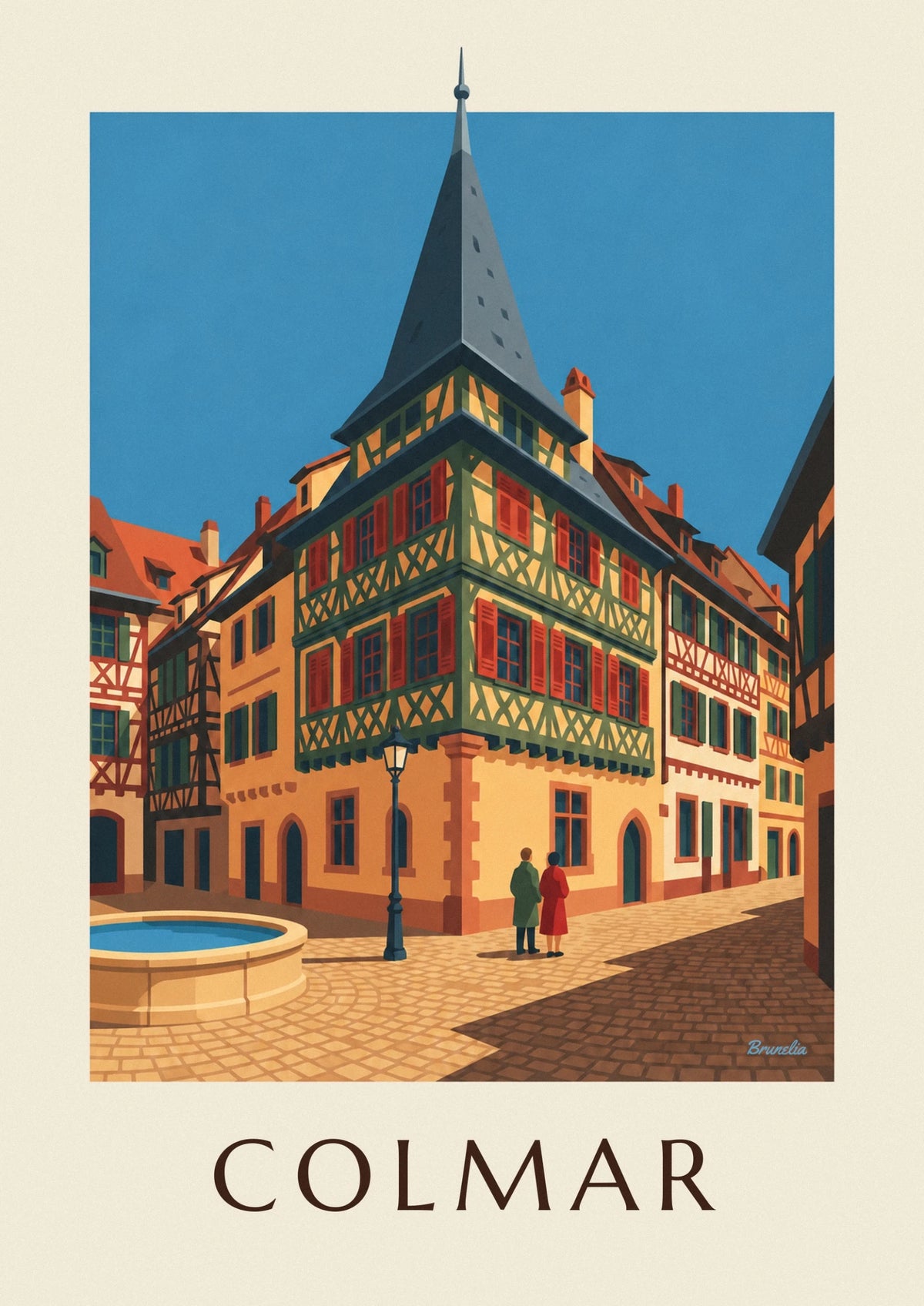 Affiche Maison Pfister et sa galerie de bois sculpté à Colmar