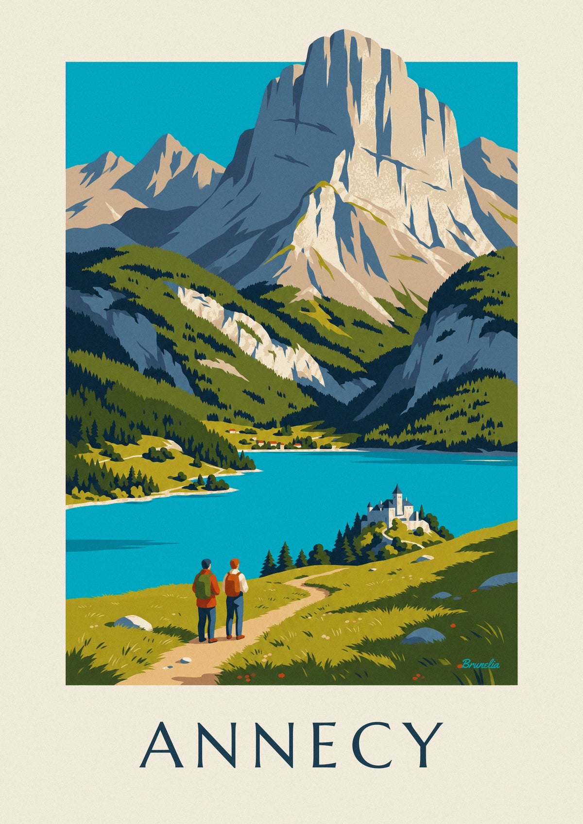 Poster Wanderung oberhalb des Annecy-Sees