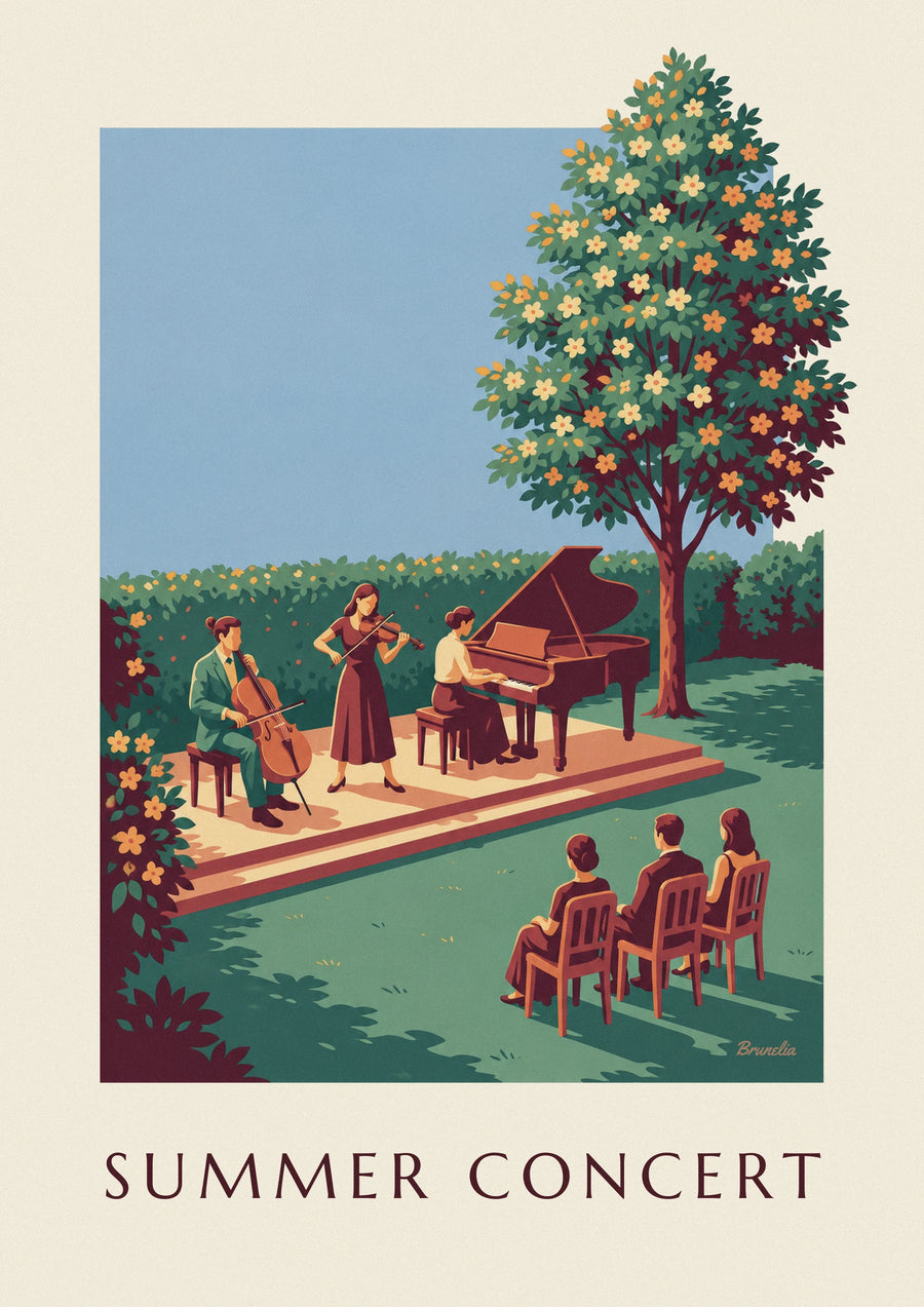 Poster Klassik-Trio bei einem Sommerkonzert unter freiem Himmel
