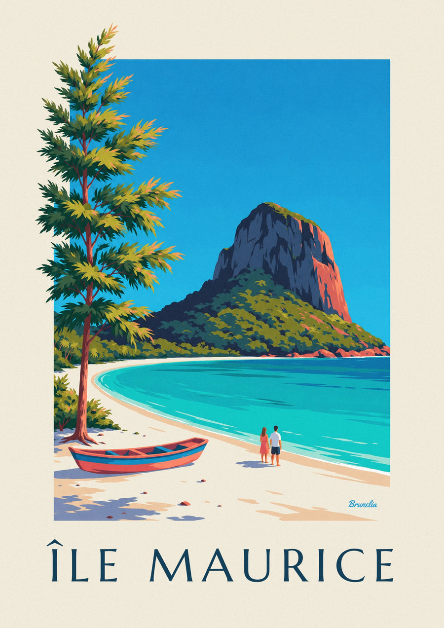 Le Morne Brabant and Mauritius lagoon poster
