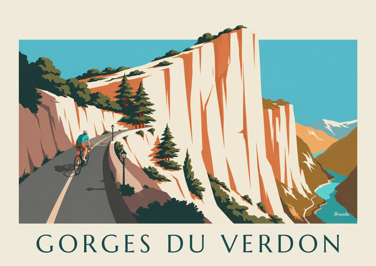 Cyclist on the Gorges du Verdon road poster
