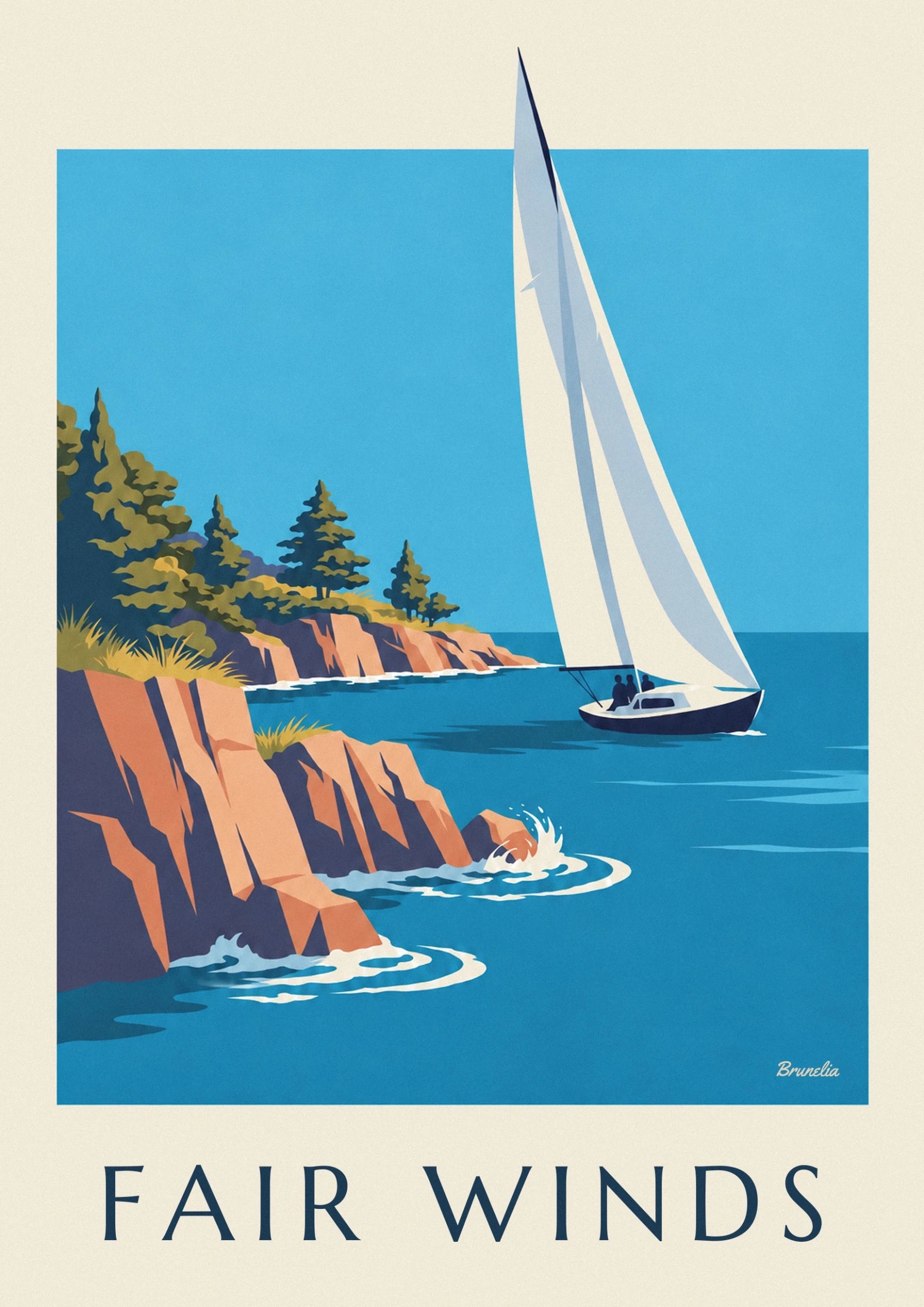 Les courbes des voiles crème et leurs ombres bleu pâle sur fond turquoise