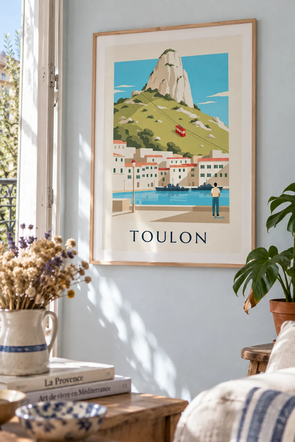 Mont Faron cable car above Toulon poster on the wall