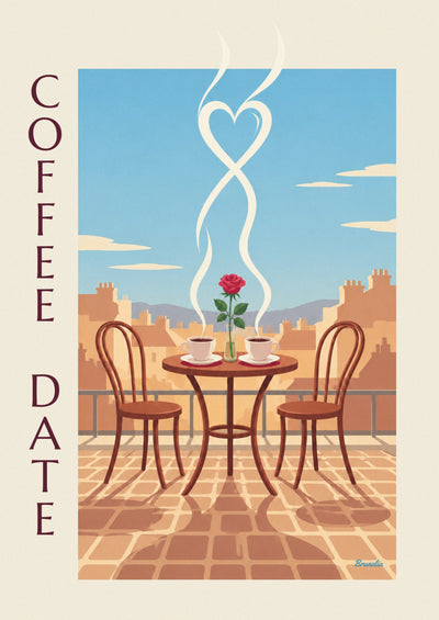 Poster 2 Kaffeetassen für ein romantisches Date: das ganze Poster