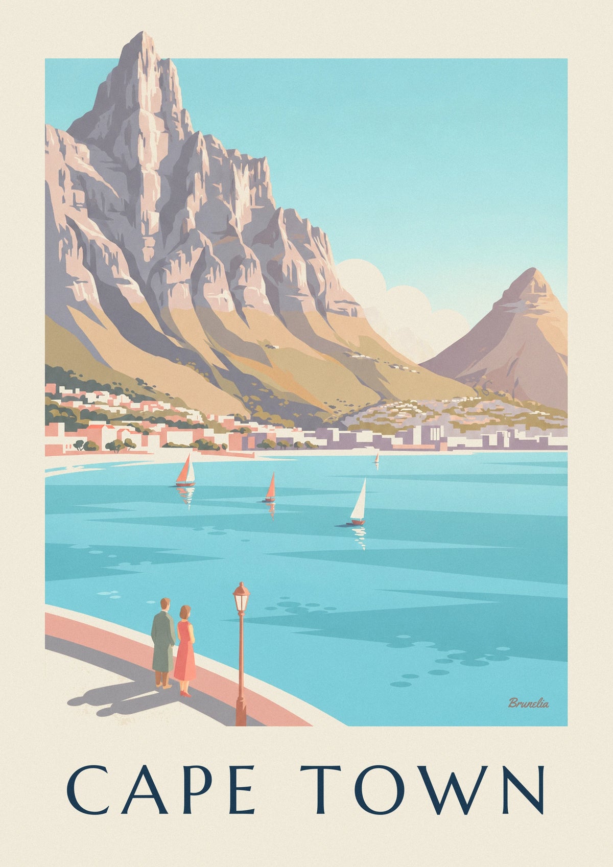 Poster Tafelberg und Lion's Head in Kapstadt